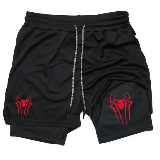 Spider Gym Shorts Red