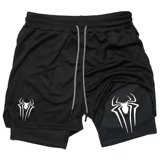 Spider Gym Shorts White